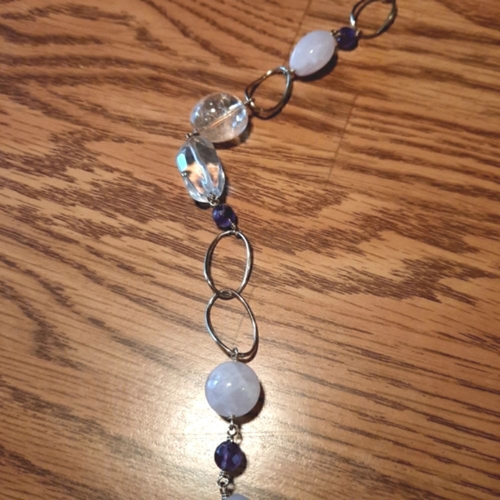J & T Quartz, Amethyst, and Sterling Silver Necklace - Picture 4 of 10